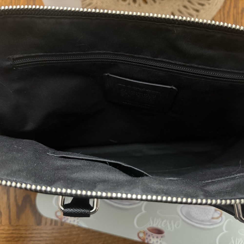 Coach Black Briefcase with Structured Design and Metallic Accents - Picture 3 of 6